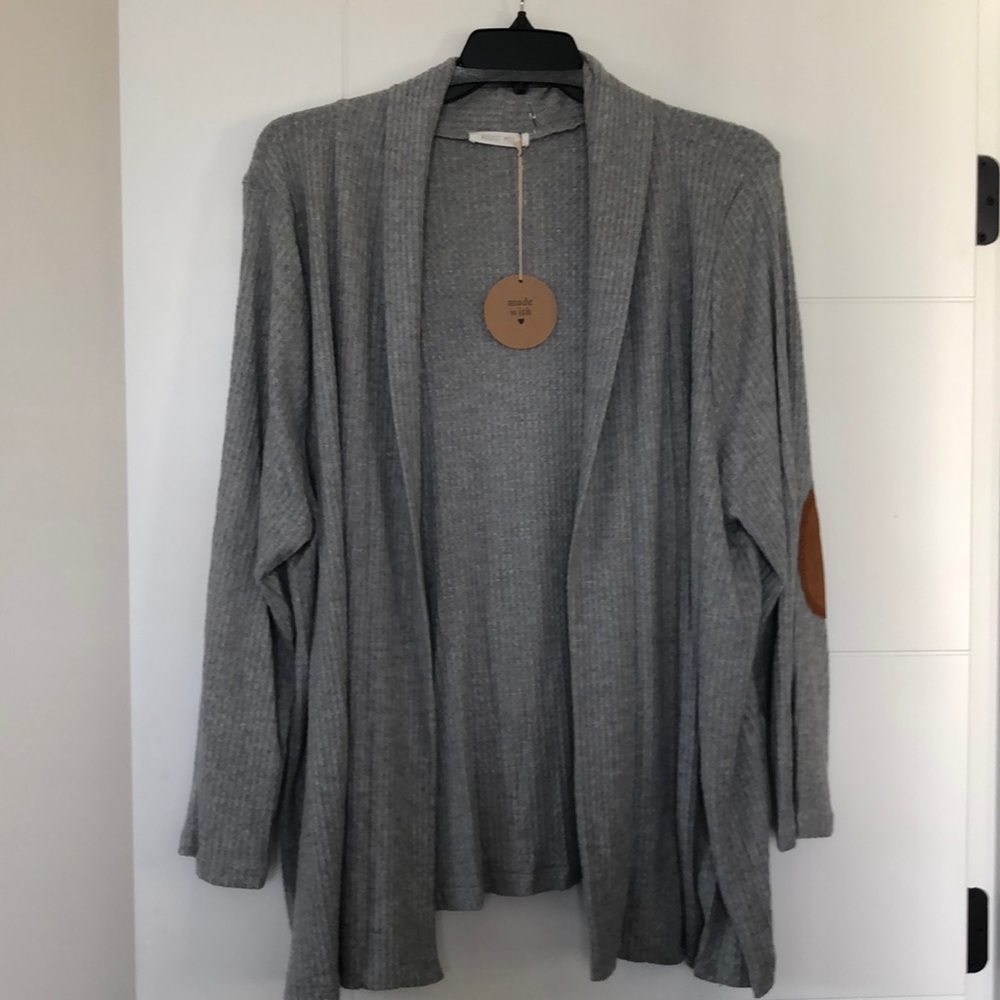 Plus Size Grey Cardigan